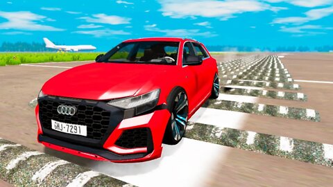 Audi RSQ 8 vs 100 Speed Bumps – BeamNG.Drive