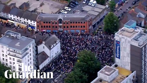 Aerial footage shows peaceful demostrations in London