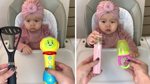 Baby Girl Prefers Household Items To Toys Every Single Time