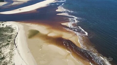 Mallacoota Mouth Full Moon Low Tide by drone 4K