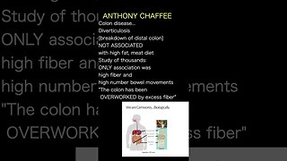 DR ANTHONY CHAFFEE: Fiber wears our bowels OUT!! Patients with bowel disease put on fiber free diet