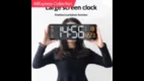 LED Digital Wall Clock ,Wall Mounted Remote Control Temperature