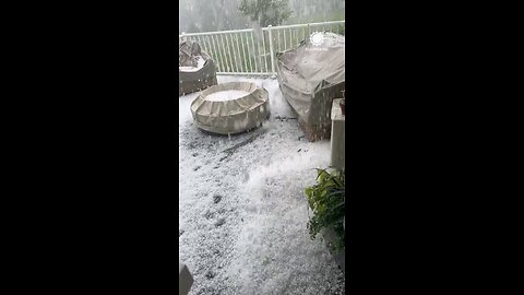 @accuweather Holy HAIL. Look at the massive mound of hail on this porch
