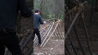 Building a Bushcraft Camp & Survival Shelter!