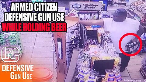 Armed Citizen Holding 6-Pack Of Beer Shoots Gas Station Robber