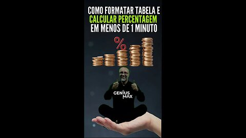 Como formatar uma tabela e obter percentagens em menos de 1 minuto #Shorts