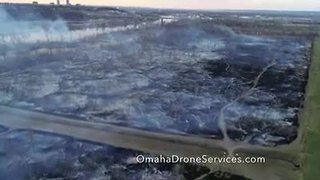 Omaha Drone Services video of Council Bluffs brush fire