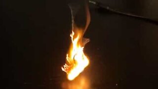 Burning tea bag goes up in smoke. Literally.