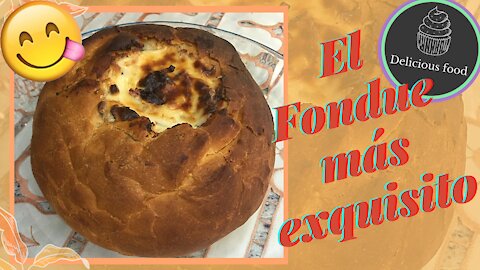 Fondue de Queso en Pan (FÁCIL Y RÁPIDO de Hacer) (SUPER DELICIOSO)