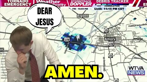 Meteorologist Goes VIRAL PRAYS LIVE ON AIR as Amory Mississippi tornado leave 23 DEAD?!