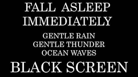 Gentle Rain and Thunder with Ocean Waves Black Screen | Relax | Study | Insomnia | 10 Hours |
