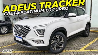 NOVO HYUNDAI CRETA PLATINUM 1.0 TURBO 2022 DÁ UM BANHO NO TRACKER EM EQUIPAMENTO E ACABAMENTO!