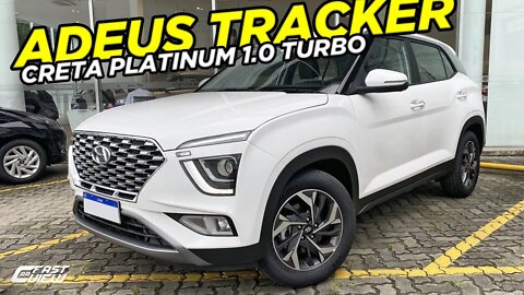 NOVO HYUNDAI CRETA PLATINUM 1.0 TURBO 2022 DÁ UM BANHO NO TRACKER EM EQUIPAMENTO E ACABAMENTO!