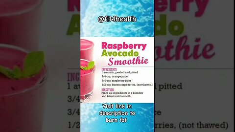 Raspberry Avocado Smoothie for Weight Loss | Is avocado good for weight loss or not #shorts