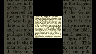 Grand Lodge Manuscript 1874 Edition: Encyclopedia of Freemasonry By Albert G. Mackey