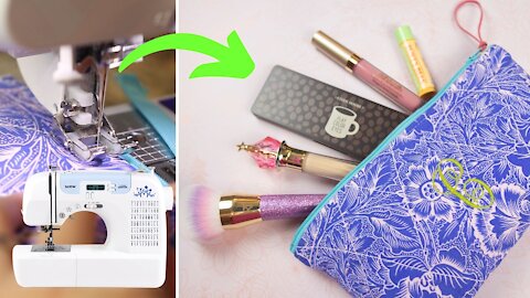 Easy Zipper Pouch Sewing Project 💄 DIY Cosmetic Bag Tutorial