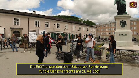 Die Eröffnungsreden beim Salzburger Spaziergang für die Menschenrechte am 23. Mai 2021
