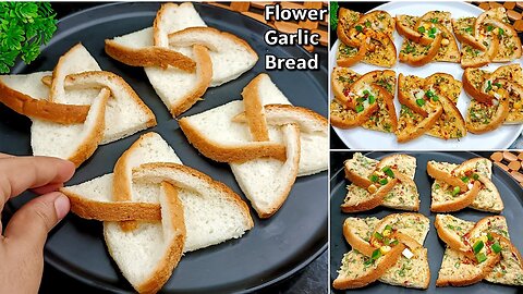 Flower Cheese Garlic Bread | New Snacks Recipes | Garlic Bread Recipe | Bread Snacks | New Recipe