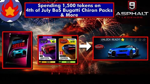 Spending 1,500 tokens on 4thofJuly BoS Bugatti Chiron Packs | Asphalt 9: Legends for Nintendo Switch