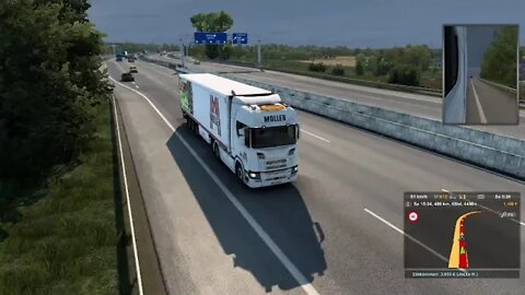 Eurotrucksimulator 2. Mit dem LKW durch Europa Auf der Pro Mod mit guter Musik.