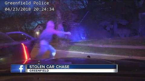 Car runs over stop sticks in Greenfield chase