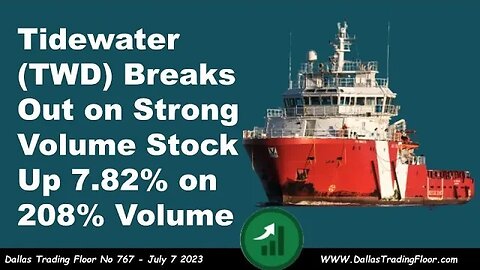 Tidewater (TWD) Breaks Out on Strong Volume Stock Up 7.82% on 208% Volume