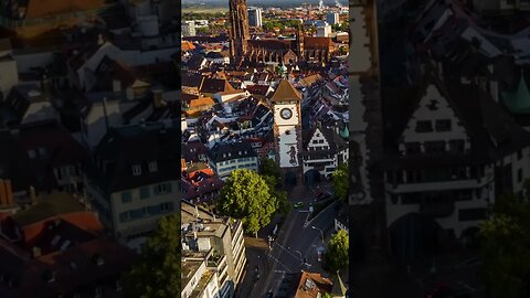 Freiburg Drone flight over Church