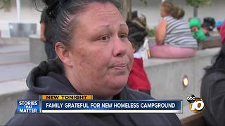 Family grateful for new homeless campground