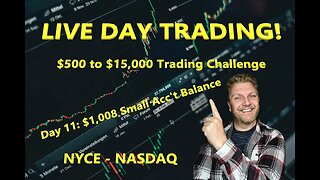 LIVE DAY TRADING | $500 Small Account Challenge Day 11 ($1,008) | S&P 500, NASDAQ, NYSE |