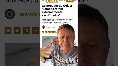 Ronaldo Caiado, governador de Goiás, critica reforma tributária: ‘Não vou viver de mesada’ #shorts
