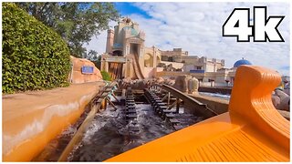 [4k] Journey To Atlantis Water Ride | SeaWorld Orlando