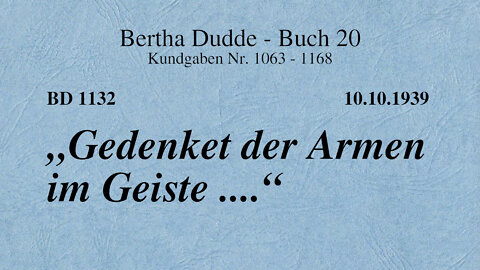 BD 1132 - "GEDENKET DER ARMEN IM GEISTE ...."