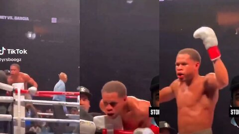 Devin Haney Almost Fell Off After Trying to Celebrate on the Ropes Against Ryan Garcia