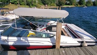 a lake and a boat