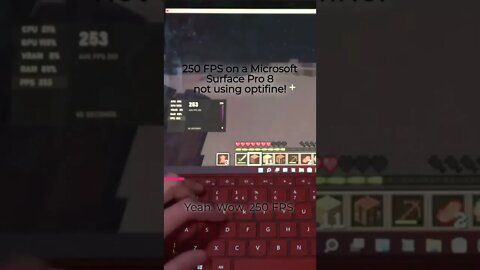 250 fps Surface Pro 8 on Minecraft #shorts