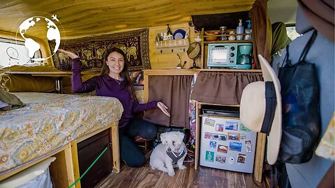 SOLO FEMALE Converts VAN into TINY HOME to TRAVEL