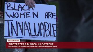 Protesters march in Detroit in response to jury decision in Breonna Taylor case