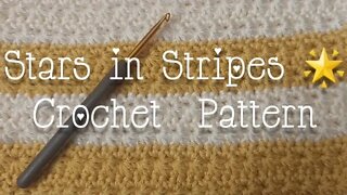 Crochet Stitch Patterns (Episode 1) STARS in STRIPES. Beautiful Texture! Crochet Tutorial