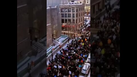Drone Footage Of Massive Rally Against Mandate Tyranny In Montreal