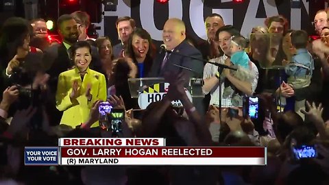 Gov. Larry Hogan addresses crowd following re-election