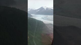 Flying over a glacier in a Alaska!