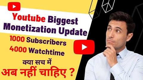 Youtube Monetization Update 4,000 Watchtime and 1000 Subscribers: Monetization in 2022 Reality