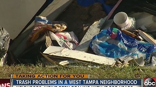 West Tampa residents concerned about trash in their neighborhood