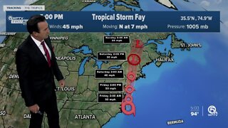 Tropical Storm Fay forms off North Carolina coast