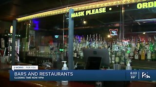 Bars and restaurants now closing at 11 p.m.