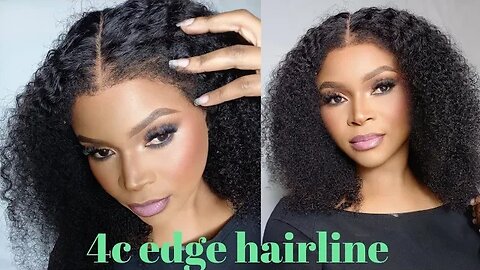 Glueless wig install | no spray no glue with 4c edge hairline @LUVWIN_SHOP