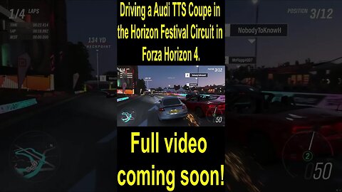 Driving a Audi TTS Coupe in the Horizon Festival Circuit in Forza Horizon 4