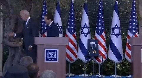 Joe Biden appeared to shake hands with air after receiving Medal of honour in Israel