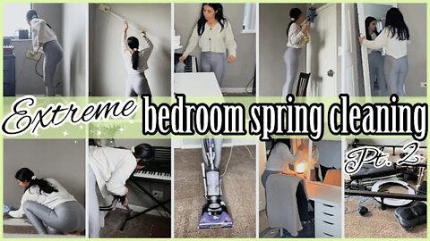 *EXTREME* SPRING CLEANING MOTIVATION 2022 🤍| BEDROOM DEEP CLEAN & ORGANIZE W/ ME PT.2✨| ez tingz