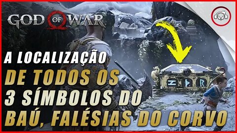 God of war, A localização de todos os 3 símbolos do baú em Falésias do Corvo | Super dica